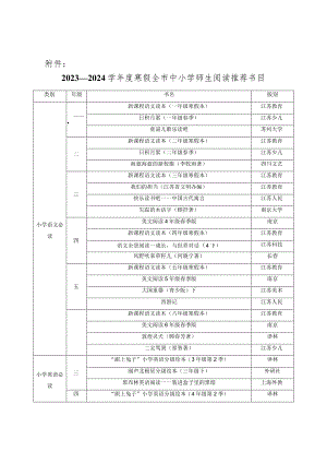 中小学师生阅读推荐书目.docx