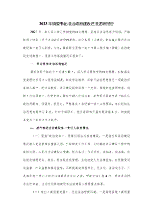 2023年镇委书记法治政府建设述法述职报告.docx