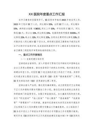 XX医院年度重点工作汇报.docx
