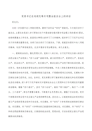 党委书记在违规吃喝专项整治座谈会上的讲话【关注抖音号：体制内材料助手】.docx