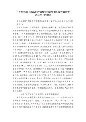 在纪检监察干部队伍教育整顿线索处置和案件查办推进会议上的讲话.docx