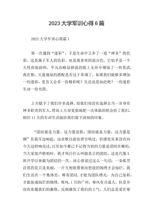 2023大学军训心得6篇.docx