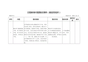 主题教育问题整改清单（基层党组织）.docx