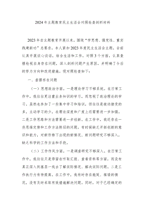 2024年主题教育民主生活会对照检查剖析材料.docx
