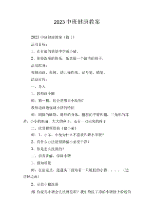 2023中班健康教案.docx