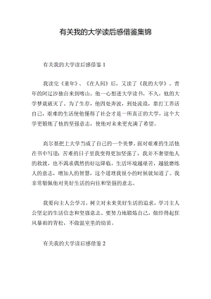 有关我的大学读后感借鉴集锦.docx
