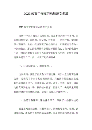 2023教育工作实习总结范文多篇.docx