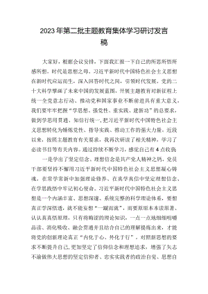 2023年第二批主题教育集体学习研讨发言稿.docx