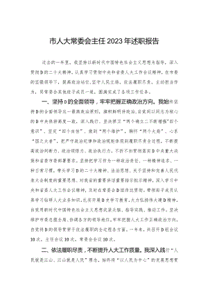 市人大常委会主任2023年述职报告.docx
