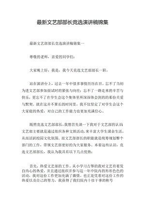 最新文艺部部长竞选演讲稿锦集.docx