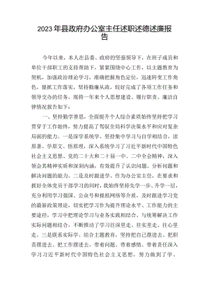 2023年县政府办公室主任述职述德述廉报告.docx