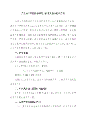 安全生产风险隐患双周大排查大整治行动方案.docx