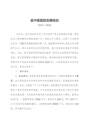 县中医医院发展规划.docx