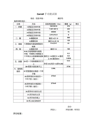 康复医学科caroll上肢功能评定.docx