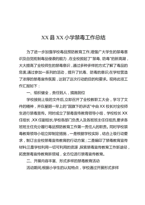 小学禁毒工作总结.docx