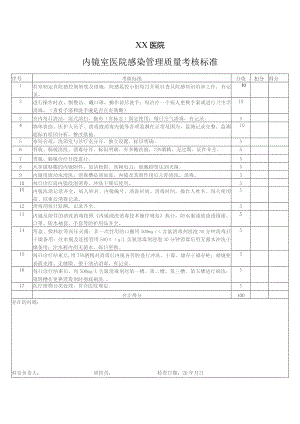 内镜室医院感染管理质量考核标准.docx