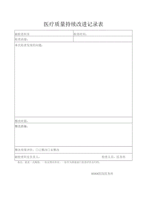 医疗质量持续改进表.docx