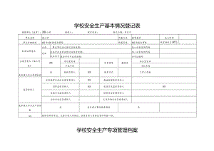 学校安全生产基本情况登记表(模板).docx