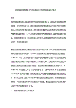 2023腹腔镜直肠癌侧方淋巴结清扫术中淋巴结定位技术要点.docx