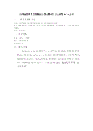 妇科宫腔镜术后留置宫腔引流管非计划性拔的不良事件RCA分析.docx