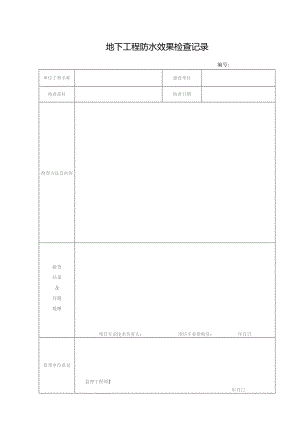 地下工程防水效果检查记录.docx