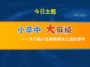 脑小血管病解决之道.ppt