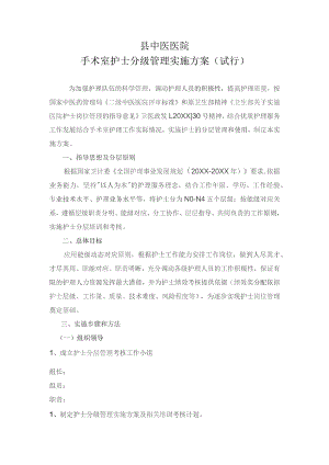县中医院手术室护士分级管理实施方案.docx