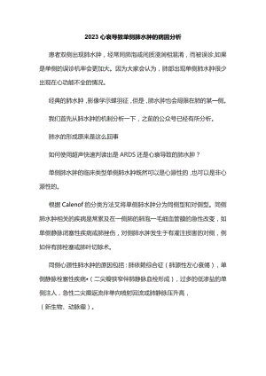 2023心衰导致单侧肺水肿的病因分析.docx