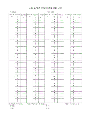 环境臭气浓度嗅辨结果原始记录表.docx