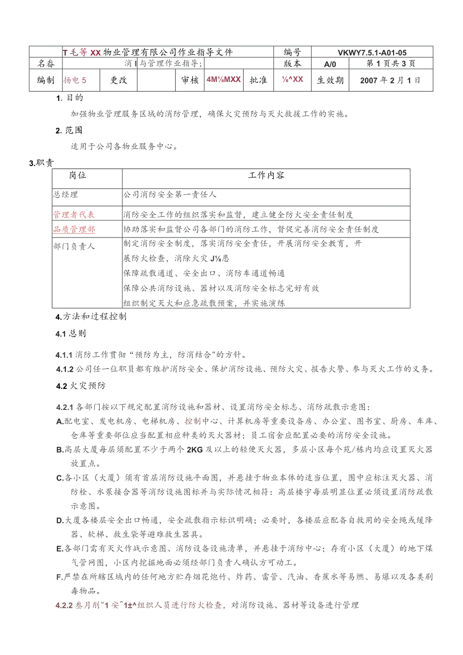 物业公司消防管理作业指导书.docx_第1页