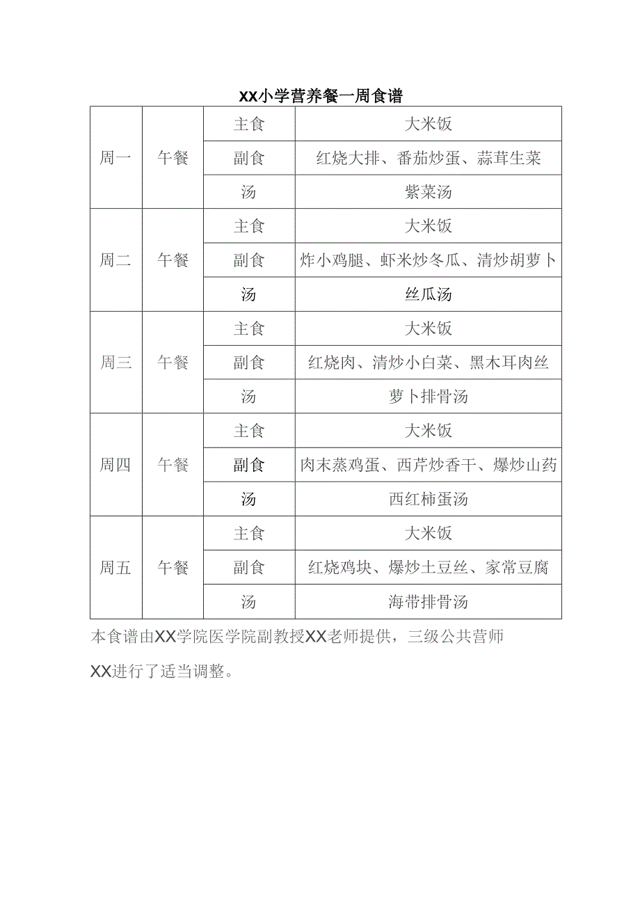 小学营养餐一周食谱.docx_第1页