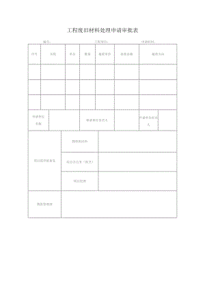 工程废旧材料处理申请审批表.docx