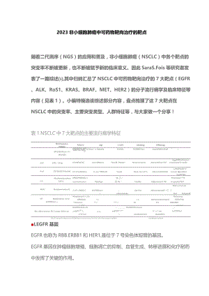 2023非小细胞肺癌中可药物靶向治疗的靶点.docx