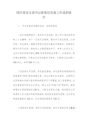 团区委党支部书记抓基层党建工作述职报告.docx
