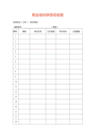 职业培训学员花名册.docx