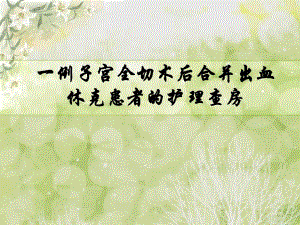 妇科术后合并出血休克的患者.ppt