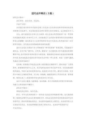 团代会开幕词（3篇）.docx