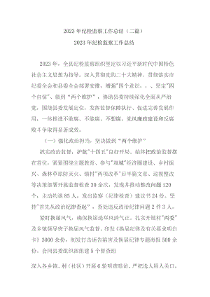 2023年纪检监察工作总结(二篇).docx