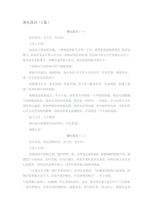 婚礼致词（3篇）.docx
