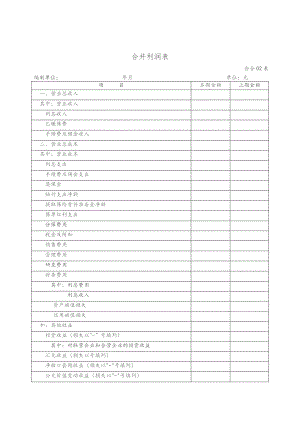 合并利润表模板.docx