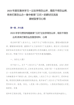 2023年度在集体学习“过去学得怎么样现在干得怎么样,将来打算怎么办”集中教育“三问”的研讨交流发言材及学习心得.docx