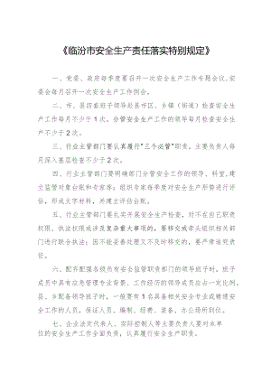 临汾市安全生产责任落实特别规定.docx