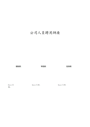公司人员聘用纲要.docx