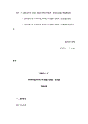 奔跑吧少年”2023年重庆市青少年操舞（啦啦操）苗子赛竞赛规程.docx