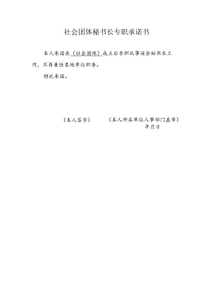 秘书长专职承诺书（全省性）.docx