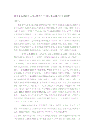 某市委书记在第二批主题教育11月份推进会上的讲话提纲.docx