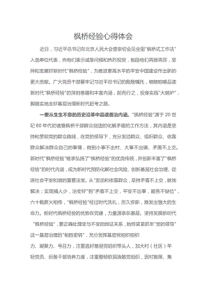 枫桥经验心得体会.docx