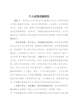 党员干部2023年个人述责述廉报告.docx