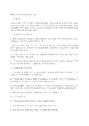 2023年公司副经理述职报告范文篇.docx