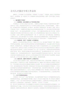 公司人才强企专项工作总结.docx